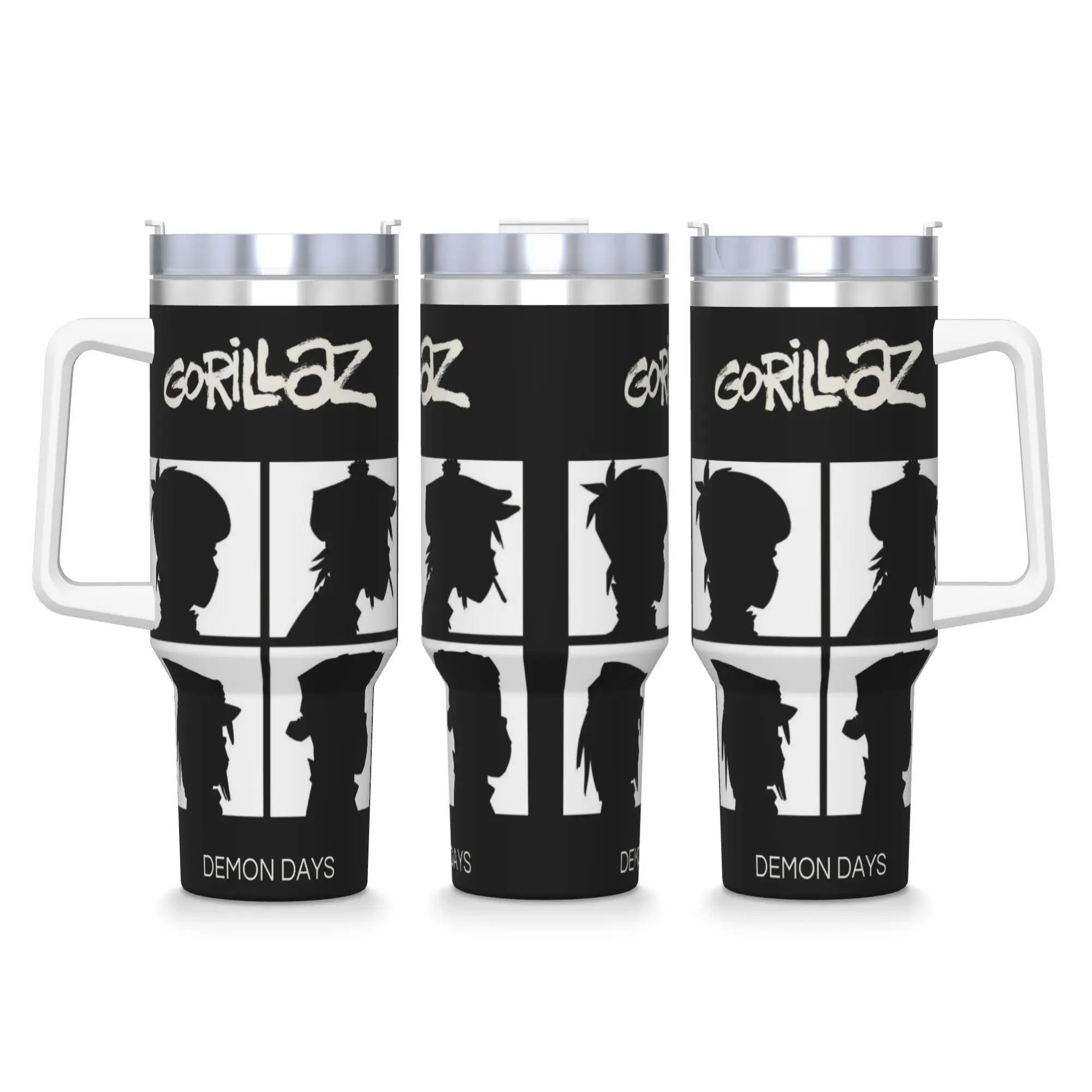 

Музыкальная группа G-Gorillaz, стакан из нержавеющей стали, дорожная термокружка с соломинкой и крышкой, 40 унций, автомобильные кружки, бутылка для холодных напитков, воды