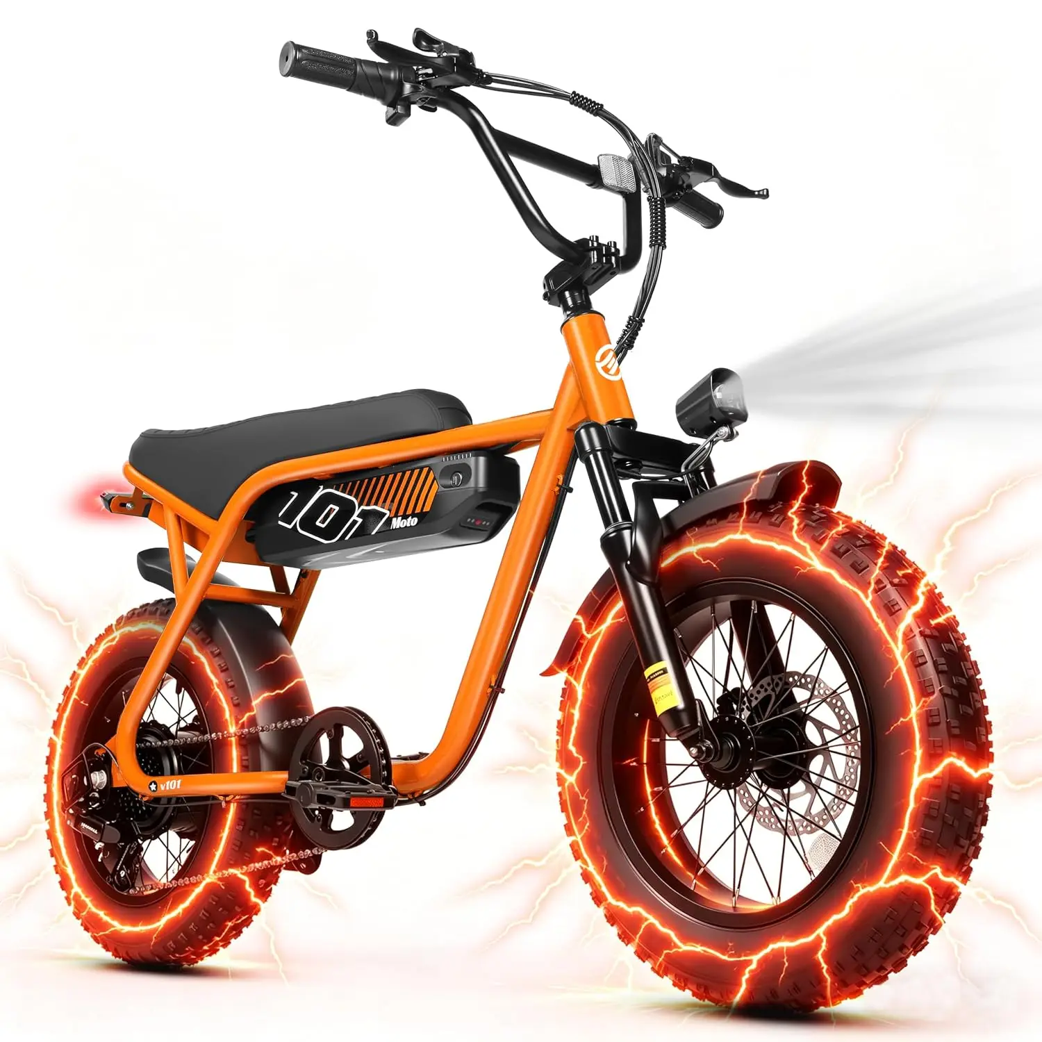V101 Electric Bike 16"x4.0 Fat Tire 48V13Ah 20MPH 7-Speed Front Suspension Dirt E-Moped 60 Miles Youth & Adults, Customized image 4