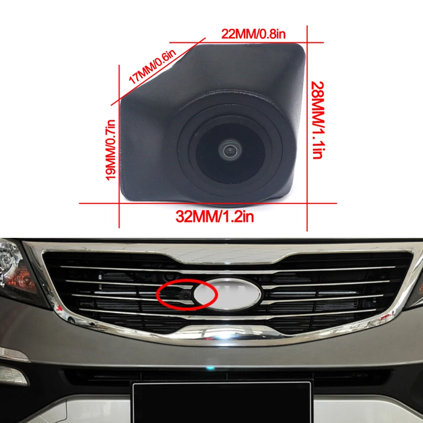 Waterproof Night Vision CCD Car Front View Logo Parking Camera For KIA Sportage R 2011 2012 2013 Installed Under The Car Logo