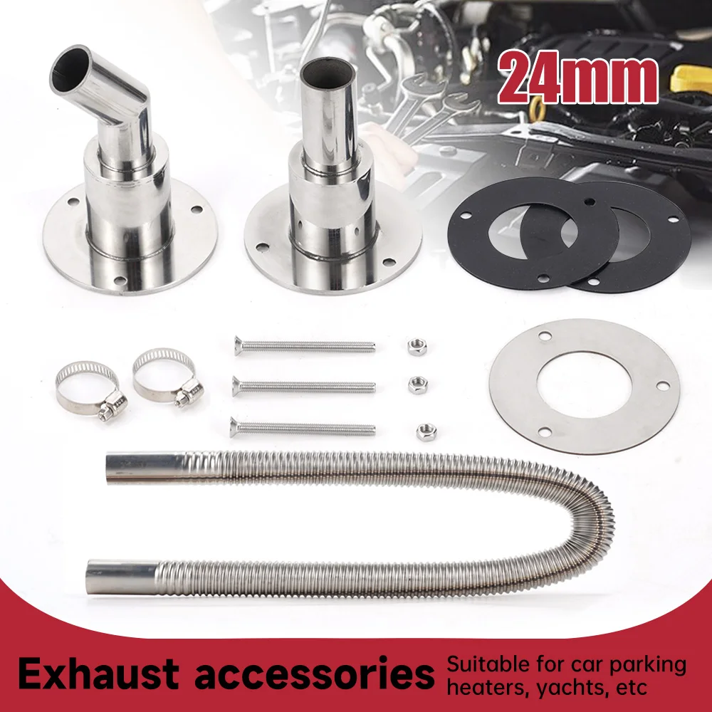 

24mm Diesel Heater Exhaust Pipe Kit Stainless Steel Straight/Bend 60cm Muffler For Webasto Eberspacher Planar Car Truck Marine