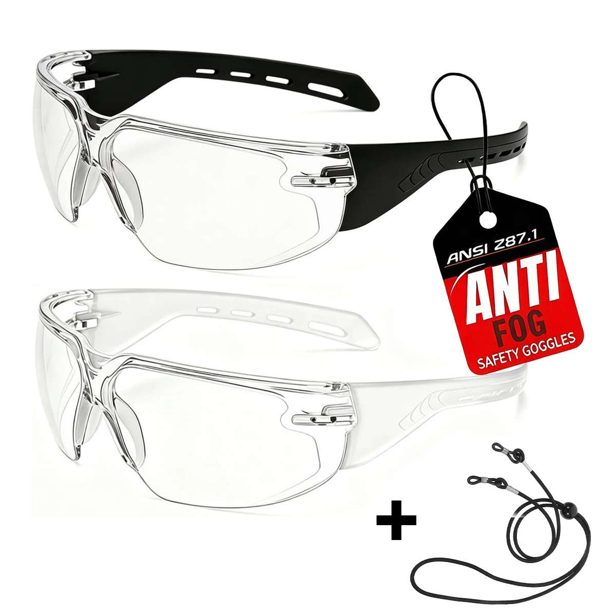 Safety Glasses for Men Women,ANSI Z87.1 Certified,Scratch Impact Resistant Wrap Around Lens,UV Eye Protection Goggles HM10
