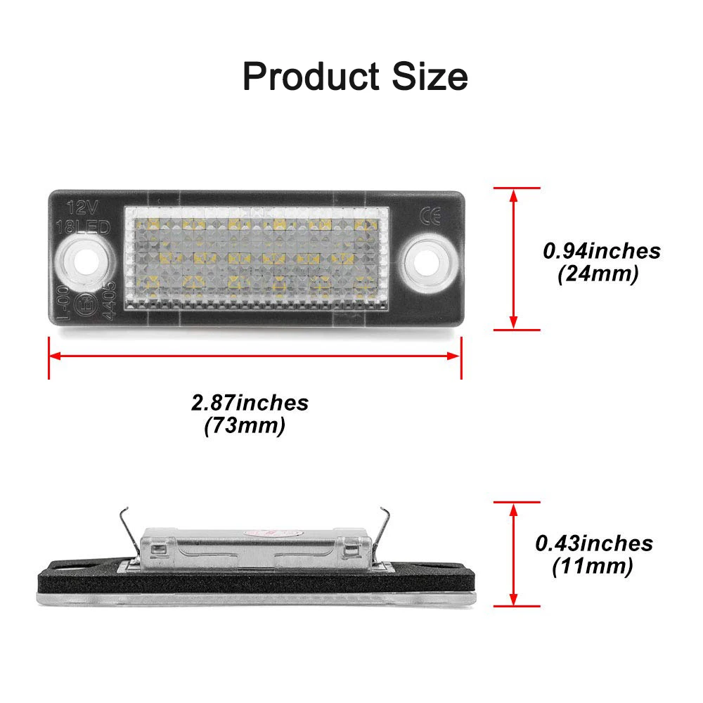 Camecho 2 قطعة LED لوحة ترخيص السيارة ضوء رقم الترخيص لوحة مصباح صالح لسكودا سوبيرب VW MK5 جيتا العلبة جولف باسات B6 T5 #5