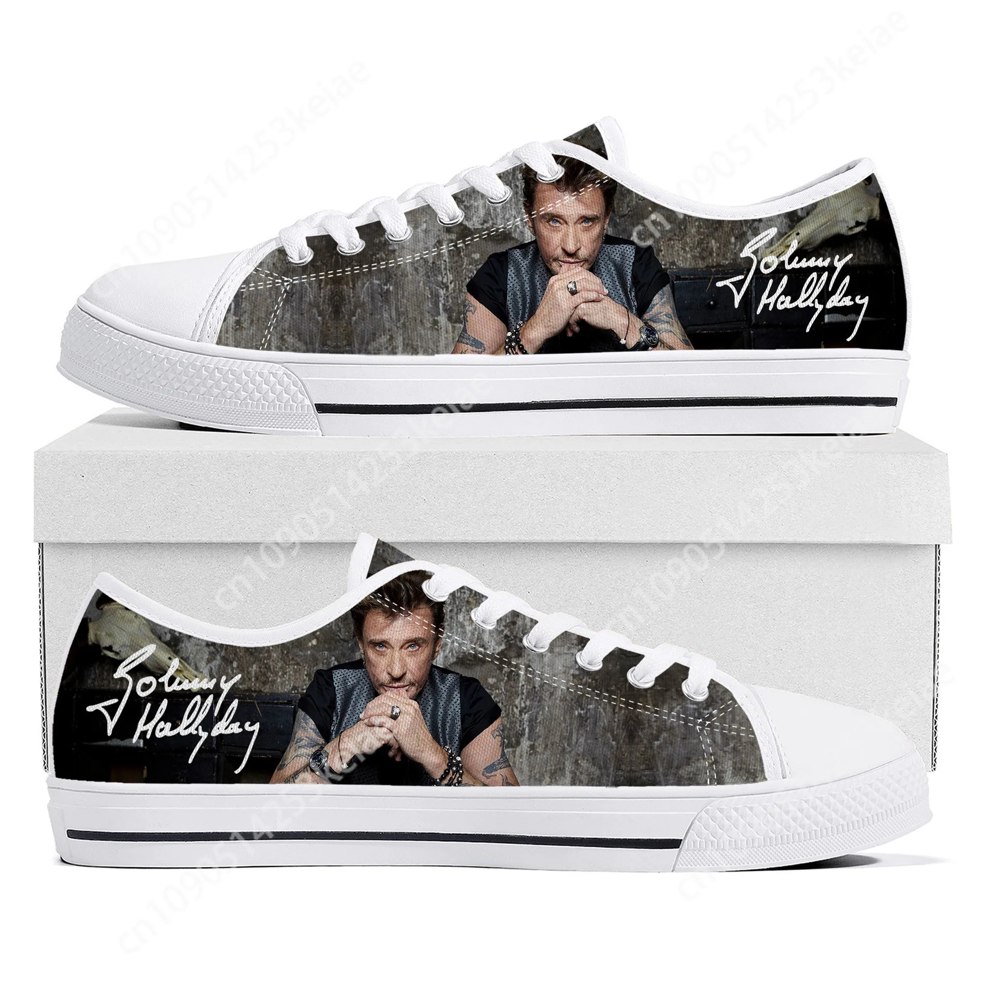 Johnny Hallyday Rock Singer Low Top High Quality Sneakers Mens Women Teenager Canvas Sneaker Casual Couple Shoes Custom Shoe