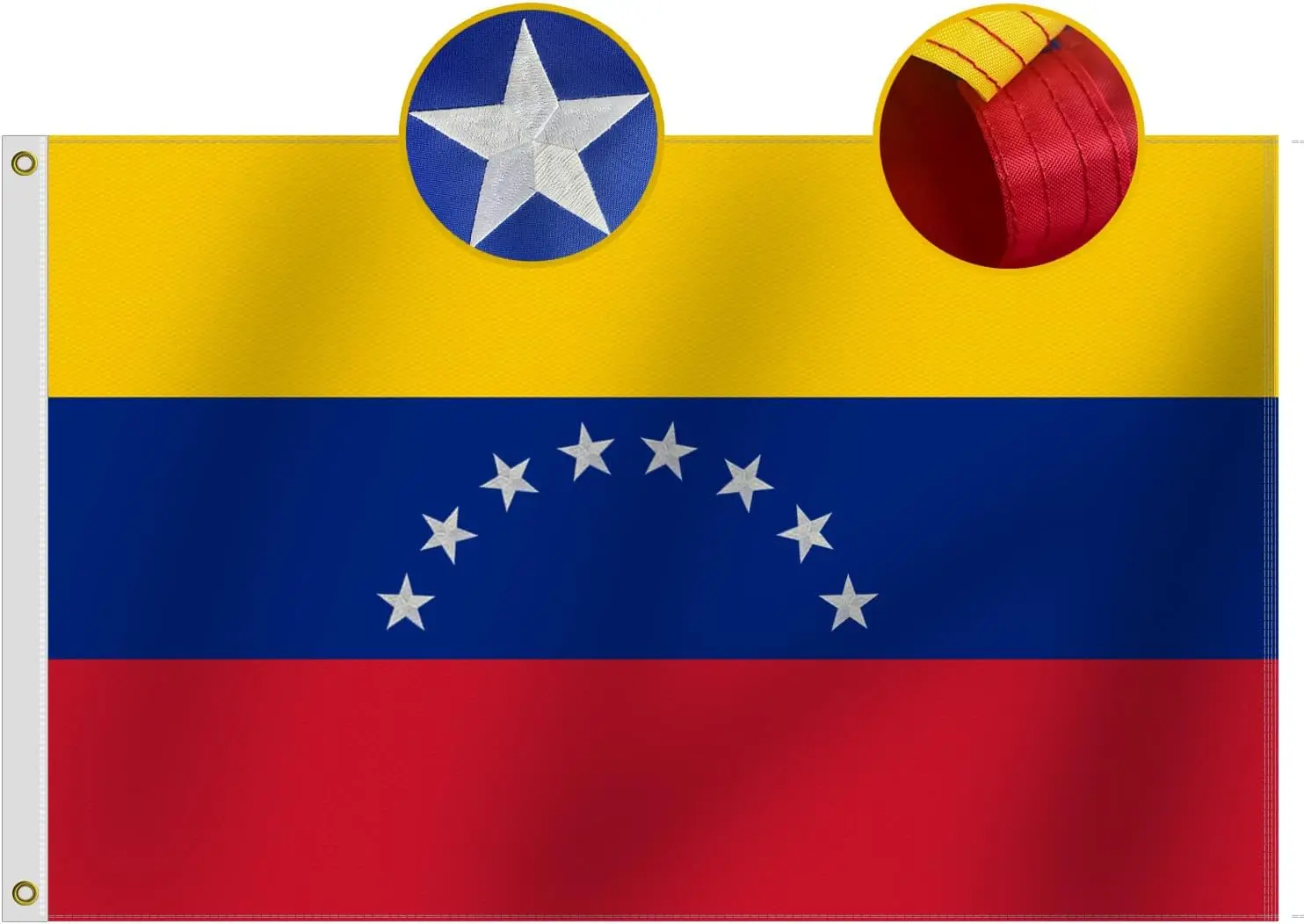 Flagnshow 100% Noly Embroider Venezuela 8 Stars Flag