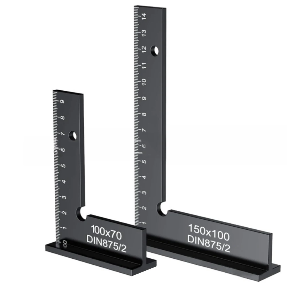

1PCS 90 Degree Flat Edge Square Ruler Carpentry Carbon SteelAngle Measuring Tool With Stand