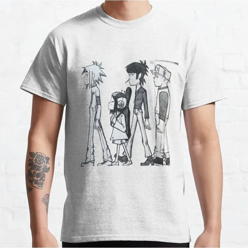 

Gorillaz Band Virtual Band 2d Noodle Russel Hip Hop Song Uk Tour Galaxy Gorillaz T Shirt Cotton Y2k Clothes Men Plus Size