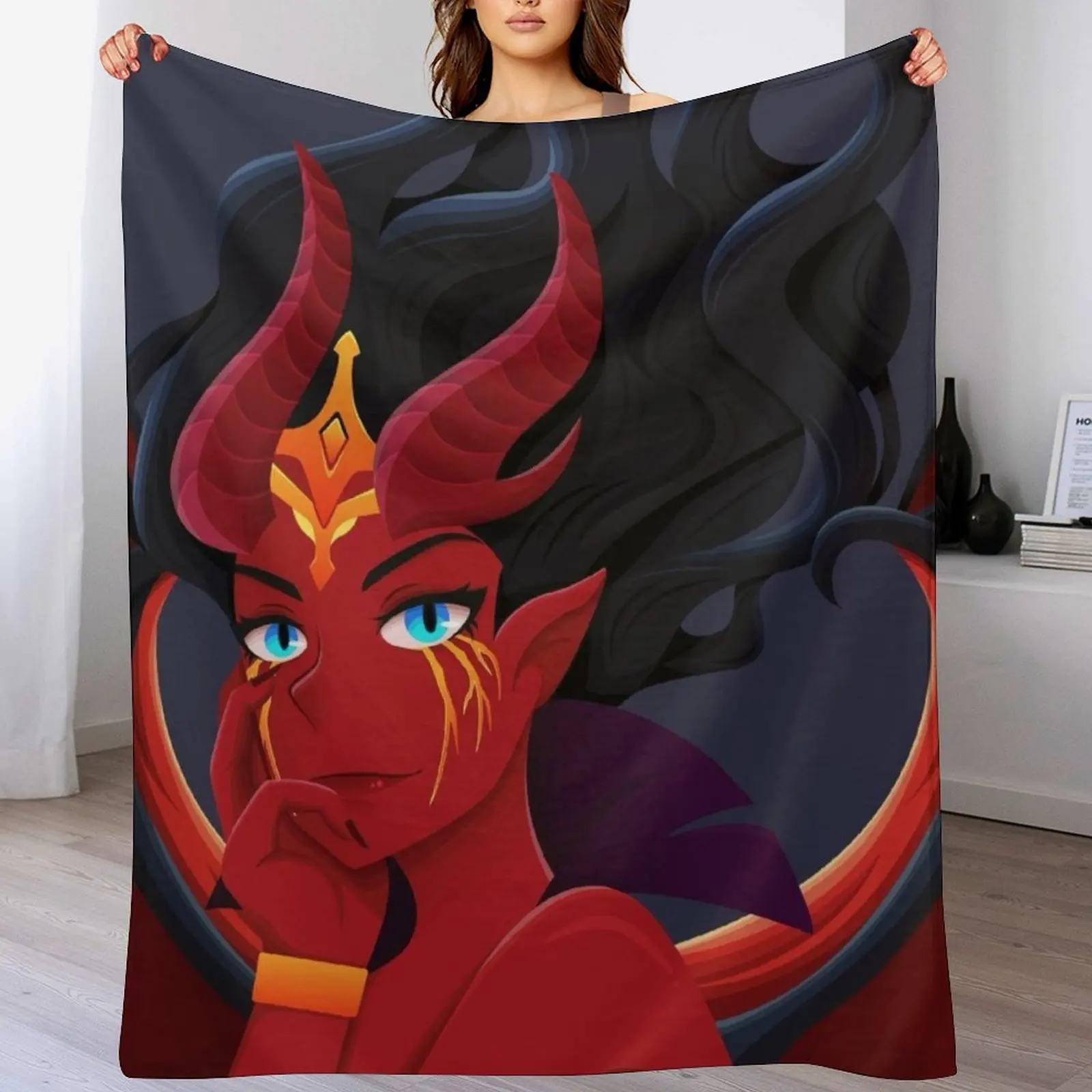 

[Dota2] Queen of Pain Arcana Throw Blanket Color Fast Cozy Throw Blanket