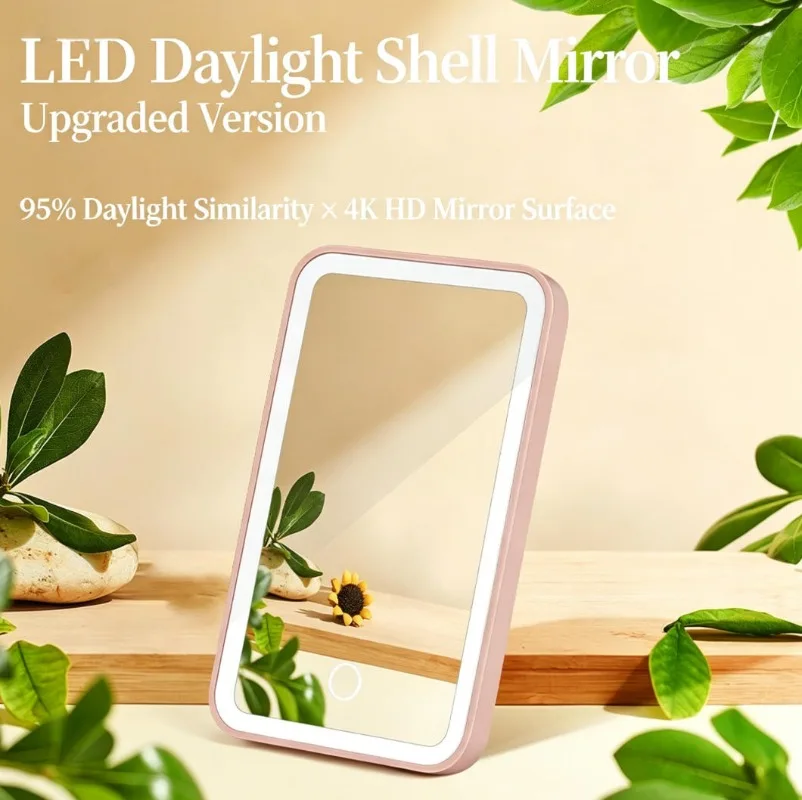 Car Sun Visor Makeup Mirror with LED Touch Light, HD Cosmetic Mirror for Passenger Sun Visor