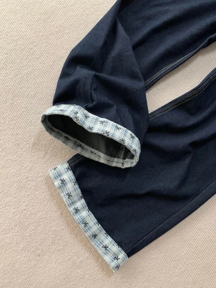 حجم كبير Fce اصطف ثي الدينيم السراويل النساء الشتاء عالية الخصر مستقيم الساق واسعة الساق فضفاضة التخسيس الجينز عادية مريحة