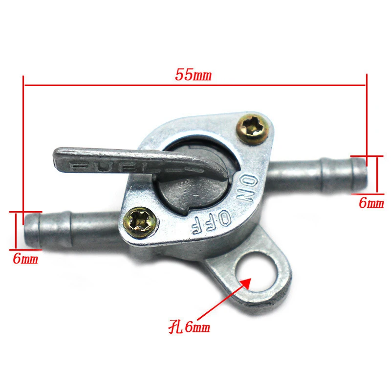 2 Pieces 6Mm Motorcycle Scooter Gasoline Faucet Gas Gasoline Valve Fuel Tank Switch Engine Mini Auto Key Ring On off Accessories