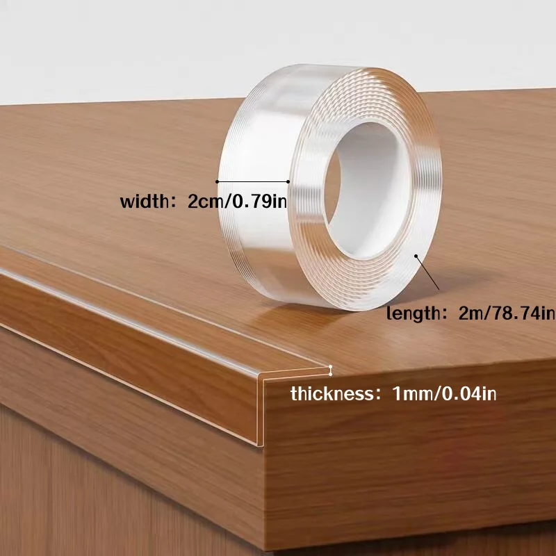 1 Roll 2m/78.74in Transparent Edge Protection Strip Child Table Corner Anti-Collision Strip for Cabinet Table Drawers