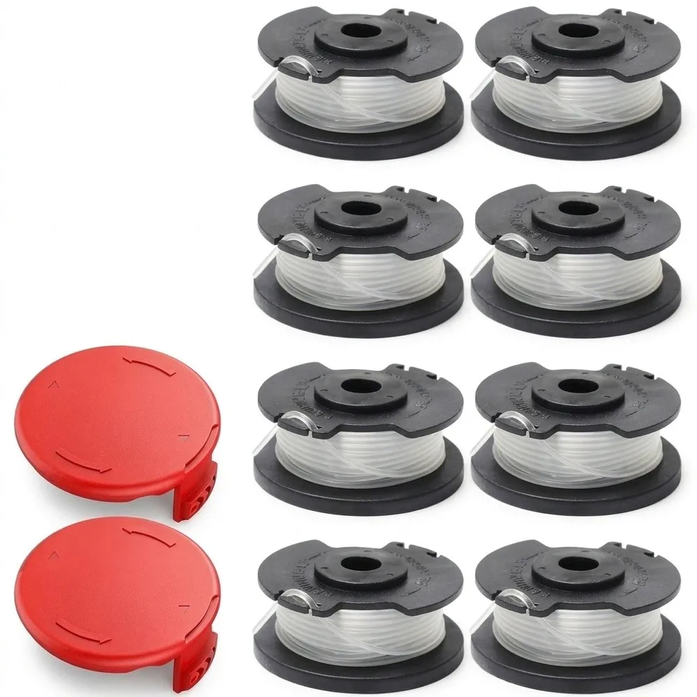 8pcs Trimmer Spool For GE-CT 1828 Li For GE-CT 1828 Li TC Models Cordless Grass Trimmer String Trimmer And Cap Garden Tool