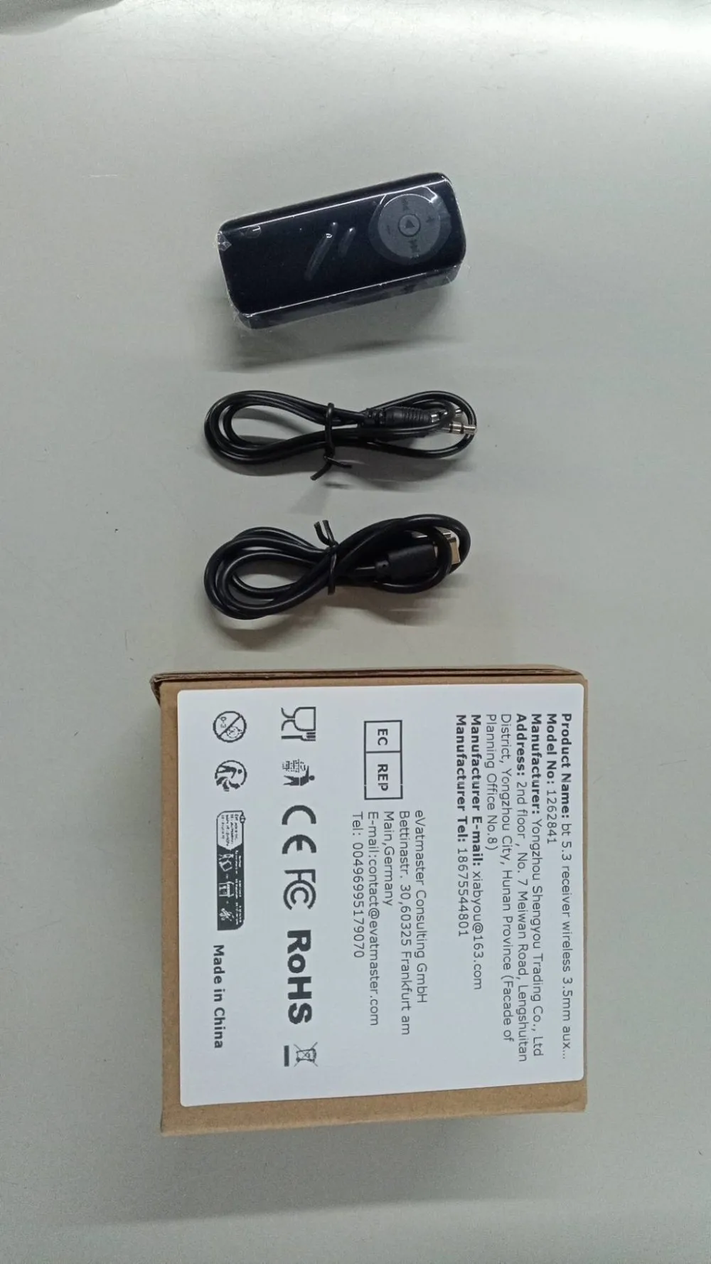 

Bluetooth-compatible 5.3 Jack Audio Receiver 3.5mm AUX Adapter with LED Battery Display for Car Headphone Speaker Music