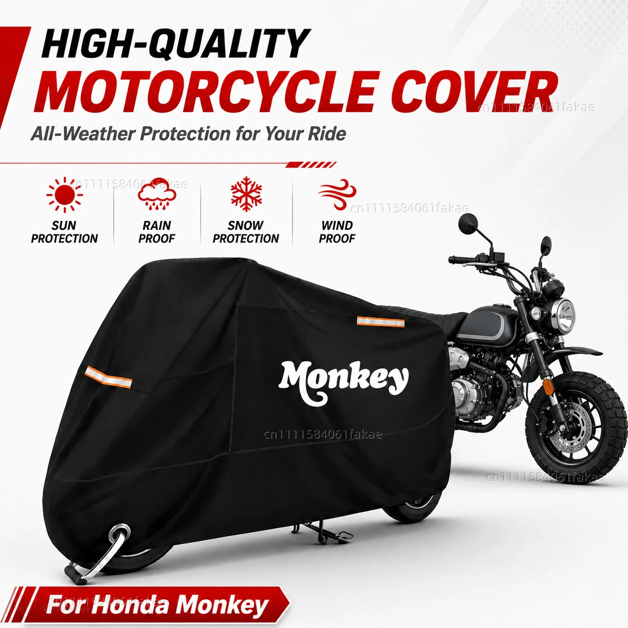 Cubierta impermeable para motocicleta, para exteriores, para todas las estaciones, a prueba de polvo, protección UV, cubierta para lluvia para Moto Scooter, para Honda Monkey Z-125 Z125 Z 125