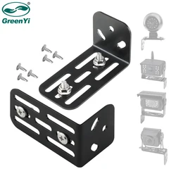 GreenYi Stainless Steel Iron Metal L Shape Right Angel Adjustable Bracket Screw For Truck Buses Side Camera Install