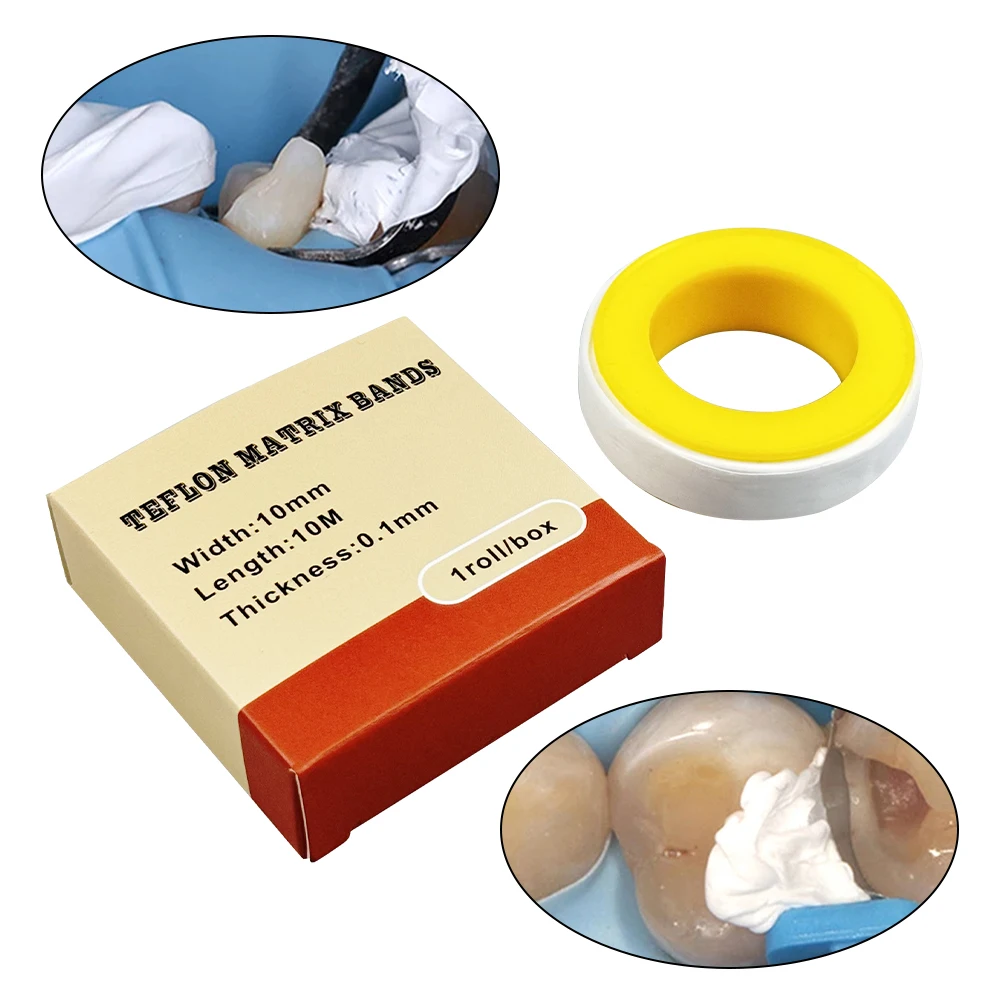 

10m 0.1mm Dental PTFE Matrix Strips Non-Stick Matrices for Resin Restoration Dentistry Consumables for Tight Proximal Contacts