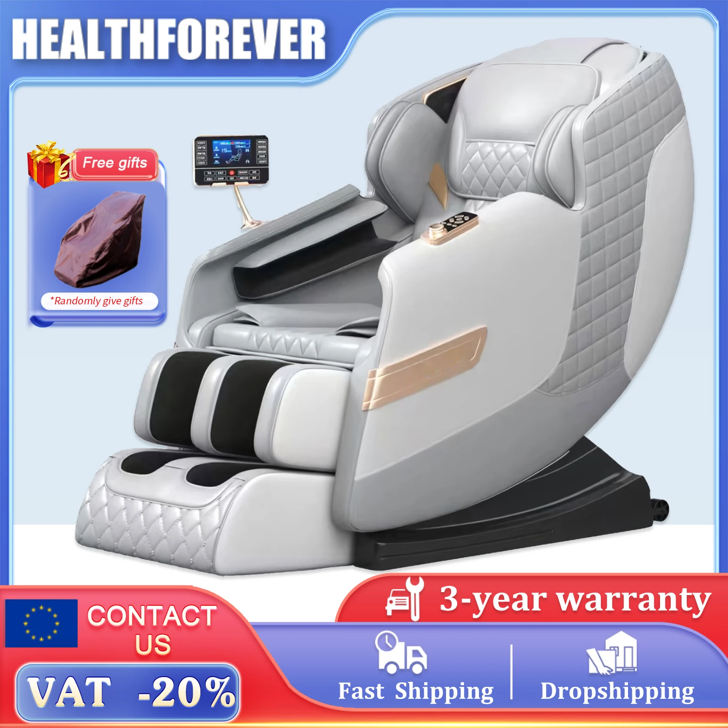 YJ-5824 New Model Home Office Furniture Electric Heating Body care foot massage zero gravity full body Touch Screen