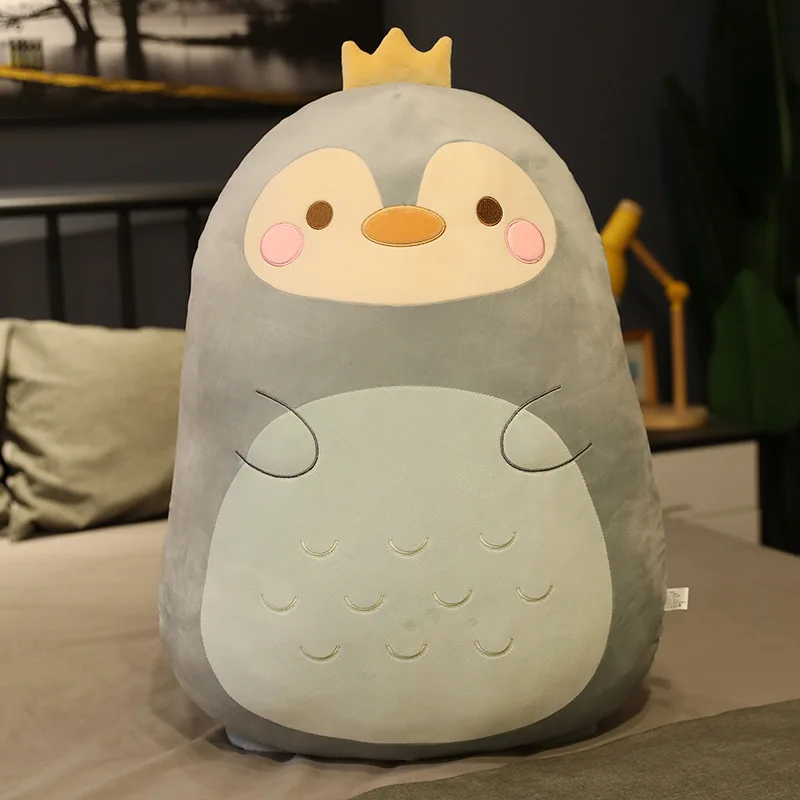 New Cute Gift Elastic Animal Toy Plush Stuffed Bear Penguin Dinosaur Pig Huggable Plushie Pillow Doll Friend with Zipper 45/60/8