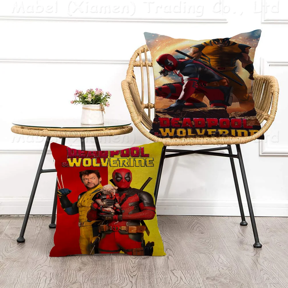 Deadpool & Wolverine Movie Pillow Cover For Bedroom Room And Living Room Sofa Decorative Cushion Cover