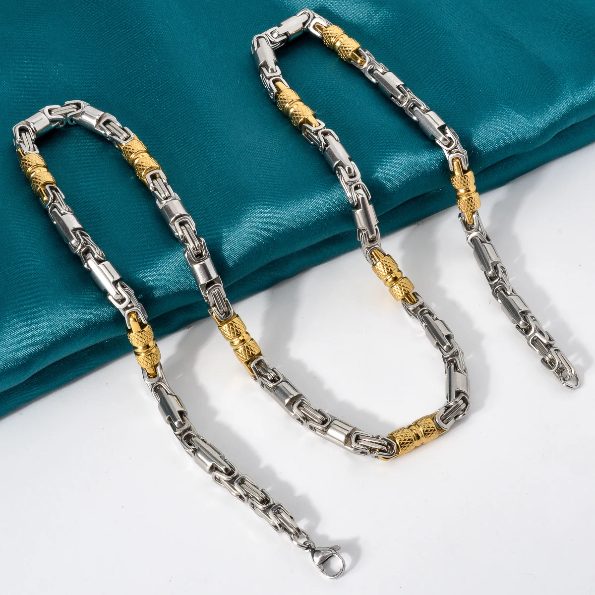 Neue männer und frauen Edelstahl Halsketten Geometrische Byzantinischen Ketten Retro Hip-hop Punk Party Schmuck Geschenke – Detail 8