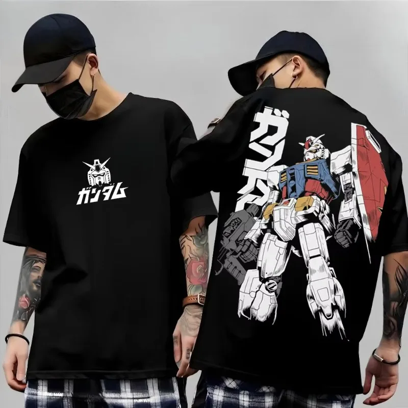 

Anime Mobile Suit RX-78-2 Gundam Men's T Shirt Cotton Tee Women Short-sleeve Streetwear Casual Oversized Japanese Amuro Ray top