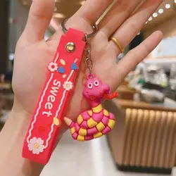 Silicone Snake Lucky Pendant Jewelry Bag Charm Cartoon Snake Keychain Chinese Zodiac Ins Zodiac Snake Year Key Ring