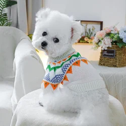 1PC pet clothing, Fer Island colored sweater, spring and autumn pullover knitted sweater suitable for small and medium-sized dog