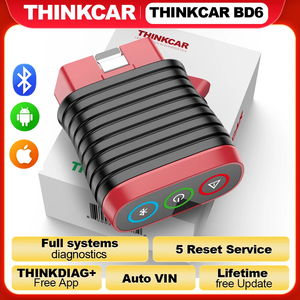 

Lifetime Free Update THINKCAR BD6 obd2 Scanner, Read All System Diagnostic Tool 5 Reset Service Free for 120 Car Brands Auto VIN