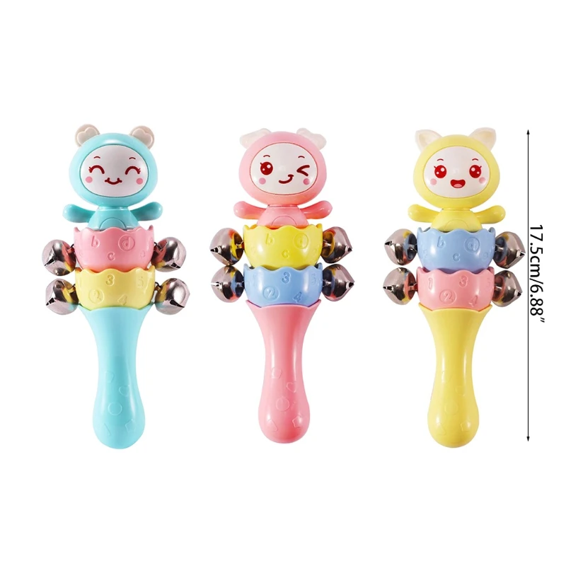 Baby Rattle Animal Rabbit Hand Bells Kids Cartoon Rabbit Sleeping Accompany Animal Shaped Rattle