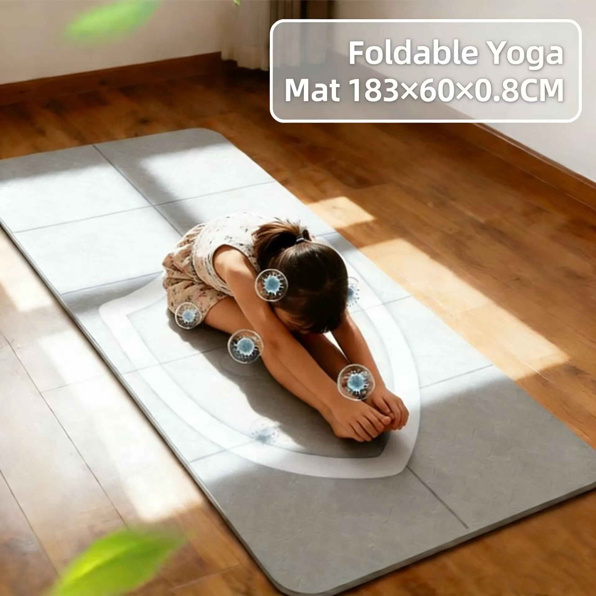 8MM 183×60cm Yoga Mats Anti-slip Sport Foldable Yoga Mat Fitness Mat Blanket for Exercise Yoga and Pilates Mat Fitness Equipment