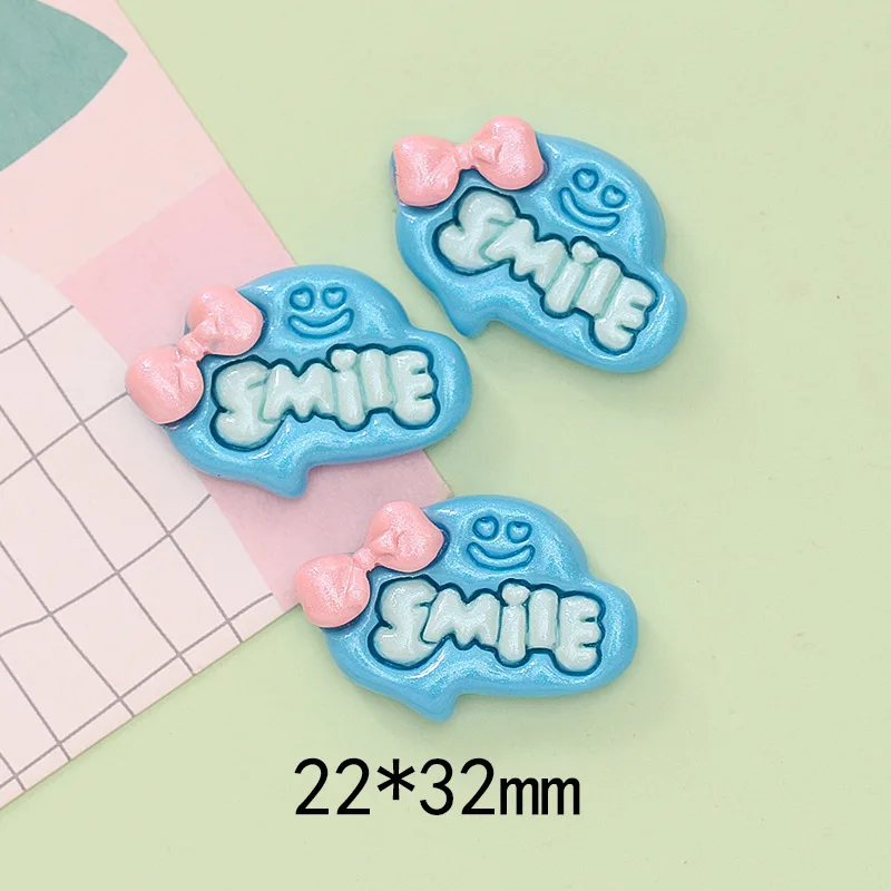 Lucky Charm Resin Cabochons Flatback for Scrapbook Home Decoration Accessory Cute Wish Words Love Smile Luck DIY Slime Charms