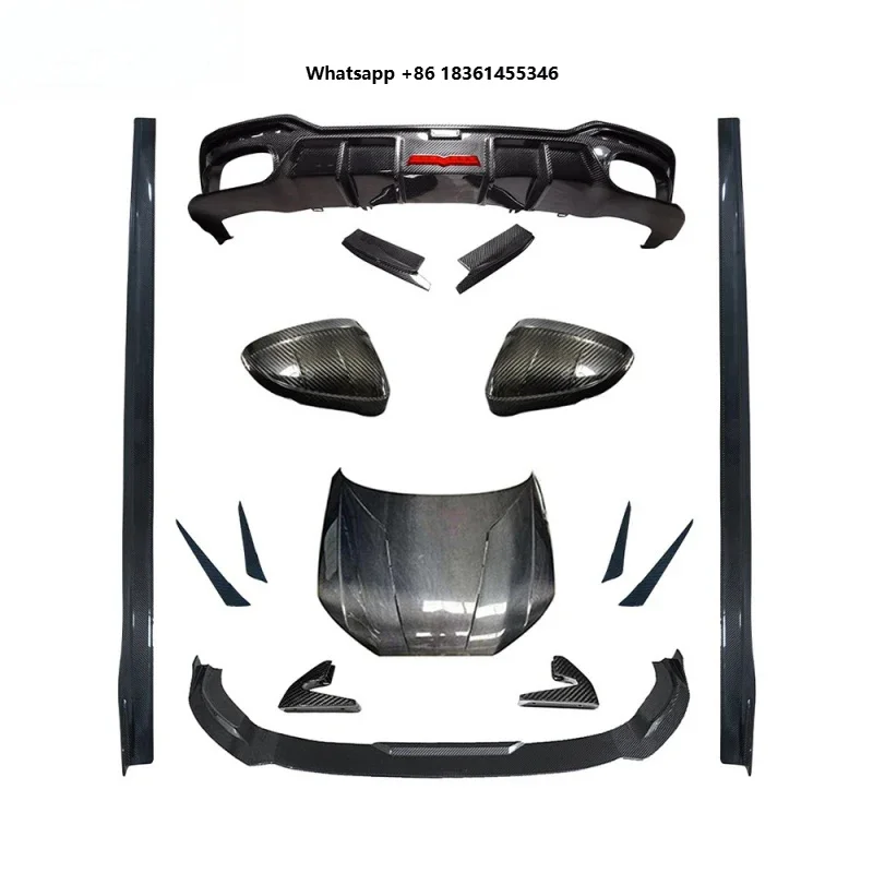 

For New A S PA B. Rear Spoiler with Dry Carbon Fiber Lip Diffuser High Quality car accsori