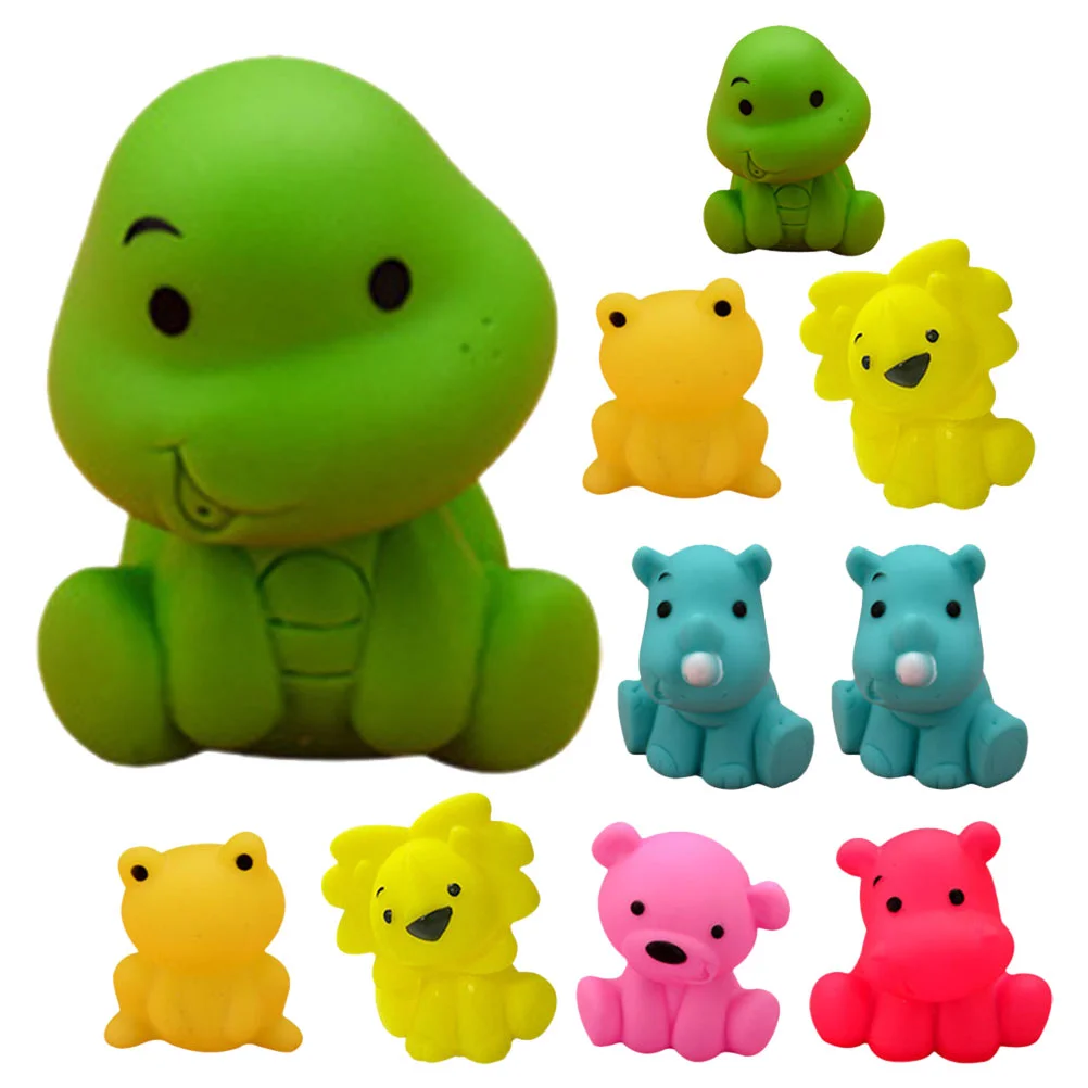 10 Pcs Vinyl Animal Squeeze Bathing Plaything for Kids Playful Shower Toddlers Bath Toys Fun Bathing Toys