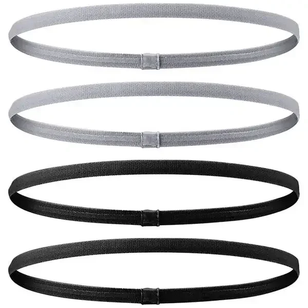 4 Pieces Thickened Non-Slip Elastic Sports Headband Headbands Sports Headbands and Sweatbands for Men and Women