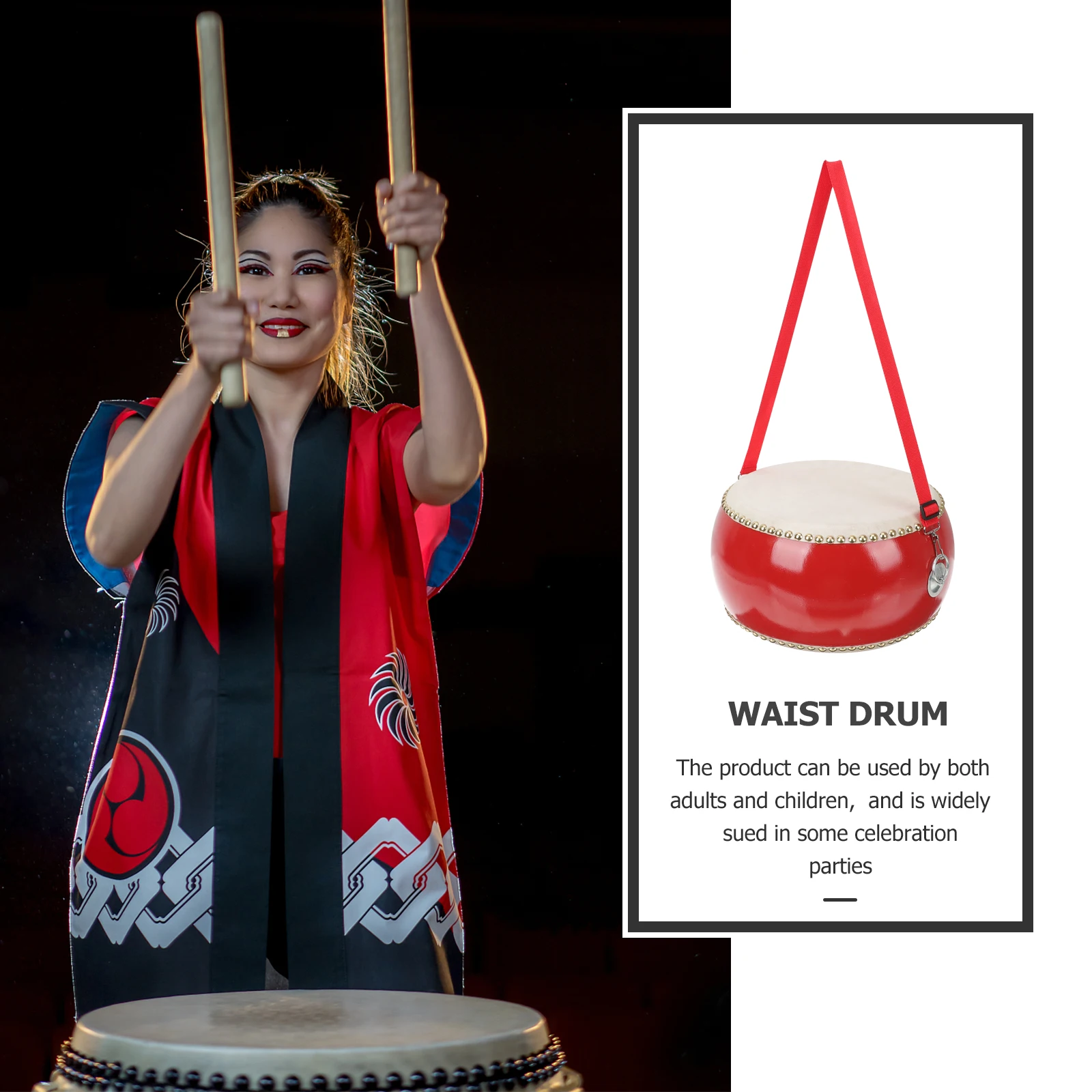 

1Set Drum Wooden Percussion Instrument Kids Educational Music Playset Drumsticks Sturdy Durable Development