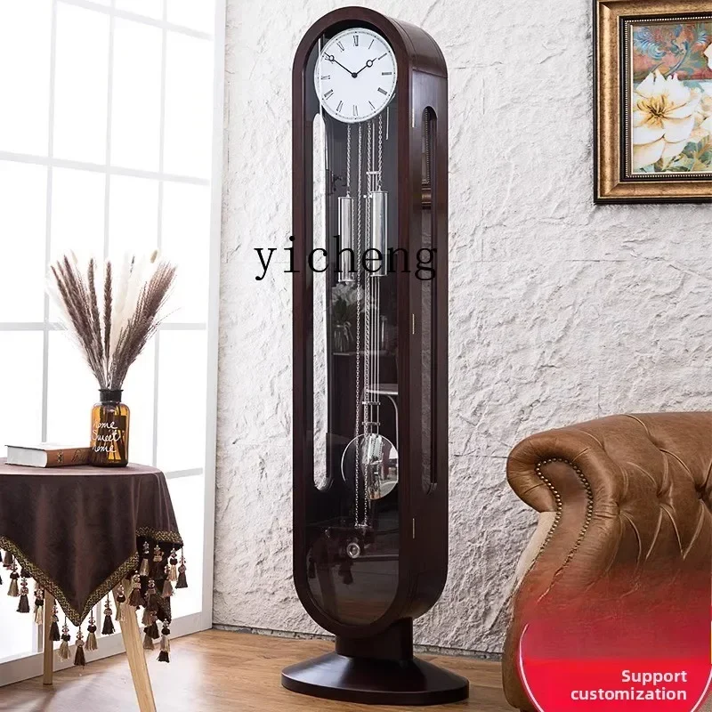 European Floor Clock Living Room Modern Simple American Standing Clock Light Luxury Retro Floor Clock