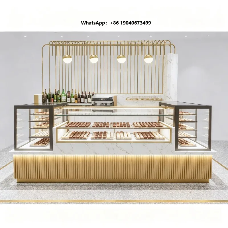 Custom Modern Luxury Chocolate Display Showcase Counter  Lighting Easy Clean-Commercial Retail Store Interior Design y77