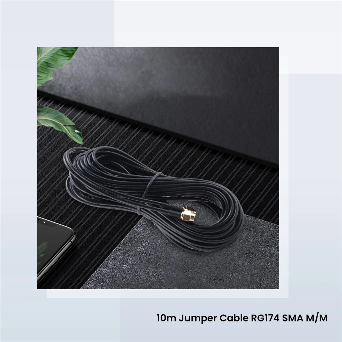 ABFA 10 M SMA ชาย SMA ชาย M-M Connector RF COAXIAL Pigtail RG174 สายทอง
