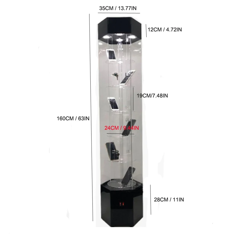 Modern Eco-Friendly Acrylic Display Cabinet for Jewelry and Perfume Lock Feature Included