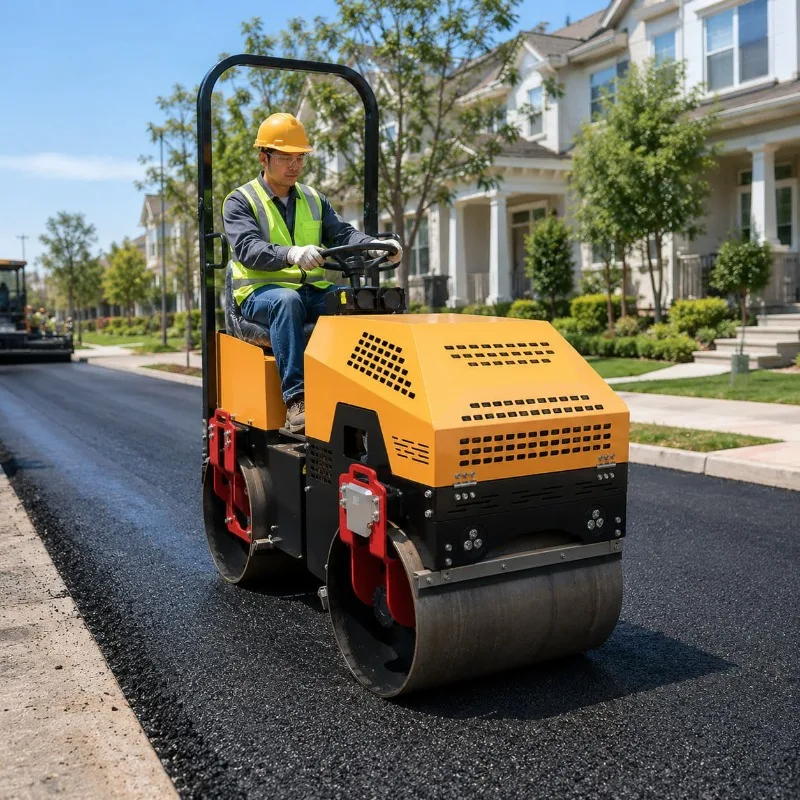Mini Road Roller Reliable Road Paving Equipment Customized Hand Operated Control for Tight Space Asphalt Compaction