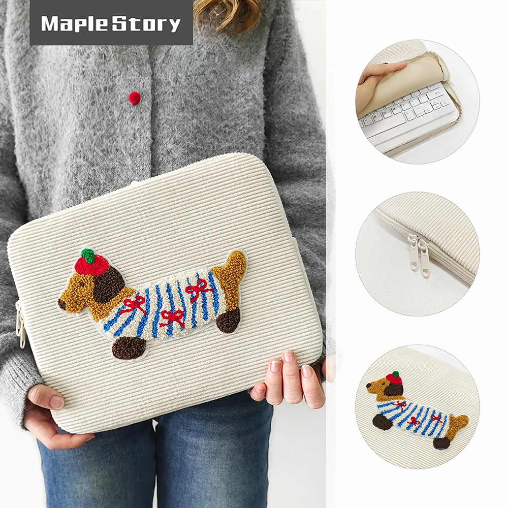 

Cute Dachshund Tablet Sleeve Bag For Ipad Pro 9.7 10.5 10.2 Air 4/6 10.9 11 Samsung Xiaomi Huawei Portable Tablet Pouch