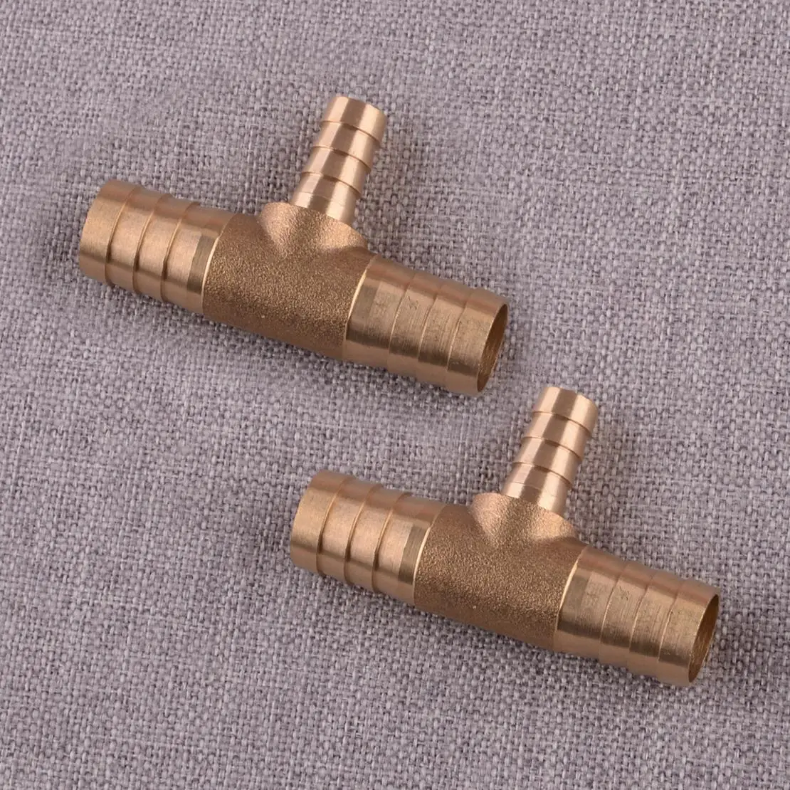 

Universal 2Pcs 16x10x16mm Tee 3-Way Hose Barb Brass Pipe Fitting Fuel Tube Connector for air water fuel oil