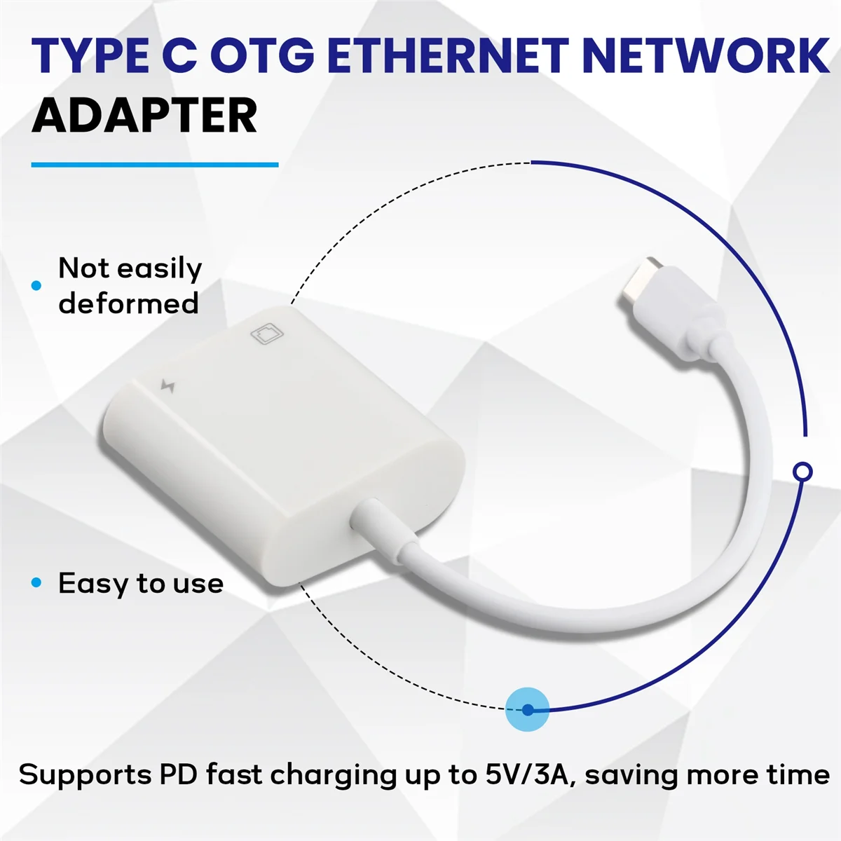 

A64E Тип C OTG Ethernet-адаптер USB C к RJ45 Ethernet LAN Проводной сетевой преобразователь 100 Мбит/с для мобильного телефона Тип C Планшет