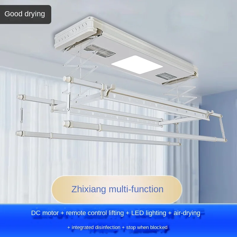 Electric clothes hanger home balcony intelligent lifting cooling rod top-mounted indoor automatic telescopic drying Rod