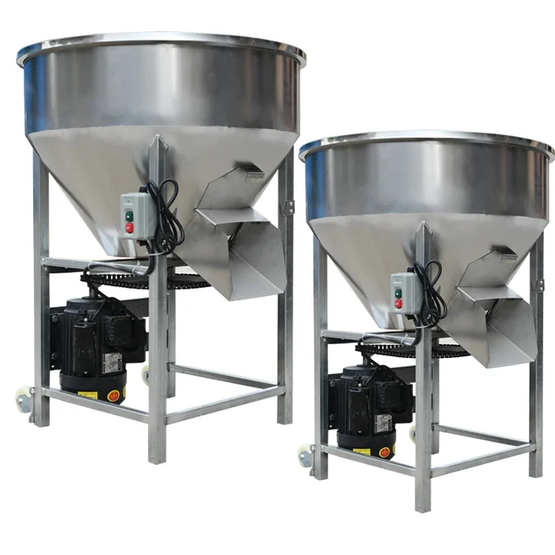 Mélangeur domestique 220v, ferme d'aliments, Forage de bétail et de moutons secs et humides, petit mélangeur de granulés en plastique domestique en acier inoxydable