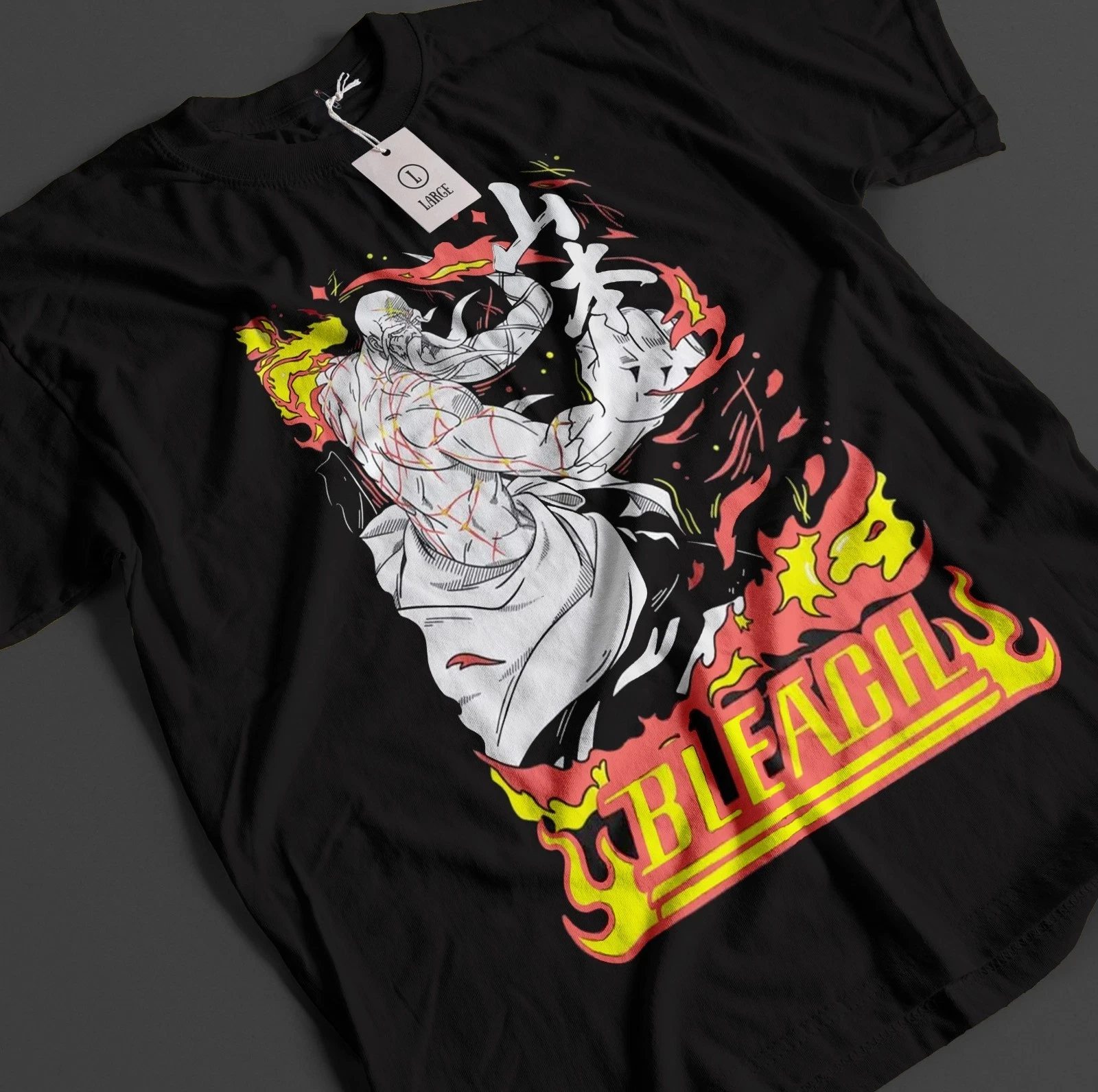 Bleach Anime Shirt Yamamoto Tshirt Ichigo Bankai T-Shirt Aizen Zaraki Unisex Tee
