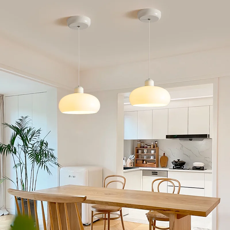 Suspension LED à spectre complet Viral Cream - Lampe de chevet et de salle à manger double espace moderne, lampe de bar Instagrammable