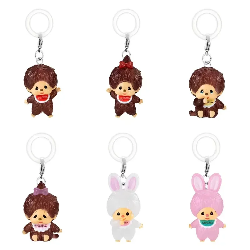 

Bandai Original Gashapon Monchhichi Keychain Umbrella Charm - Cute Anime Keyring Collectible Toy, Mini Figure Gift for Fans