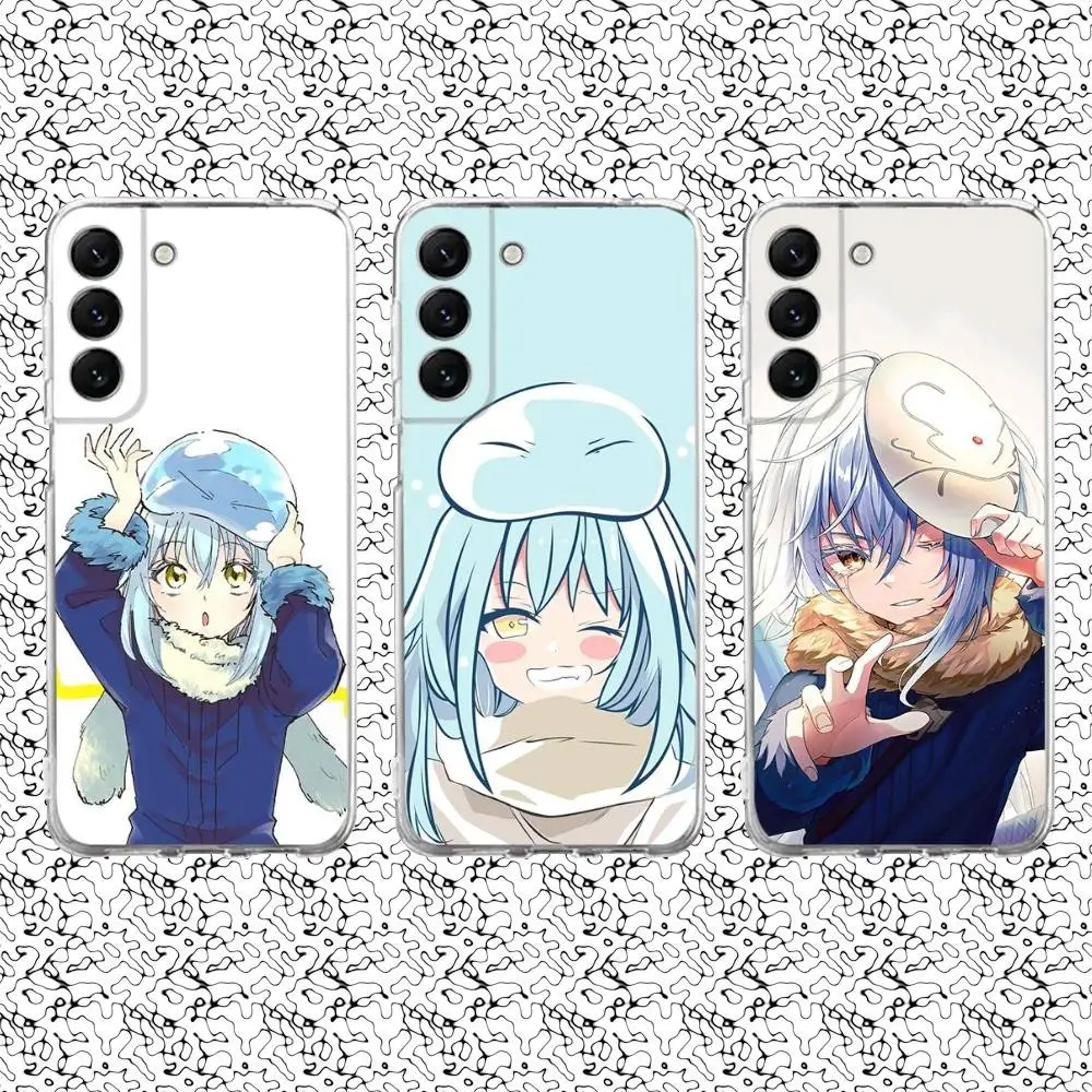 

Cute Rimuru Tempest Phone Case For Samsung S24,30,21,22,23,20 FE,lite,PIus,Ultra,5G,Note,9,10 Transparent Cover