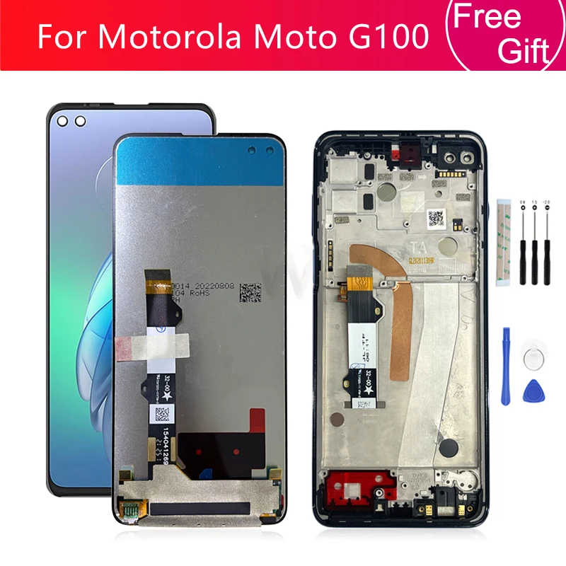 For Motorola Moto G100 LCD Display Touch Screen Digitizer Assembly With Frame XT2125 XT2125-4 LCD Screen Replacement Parts